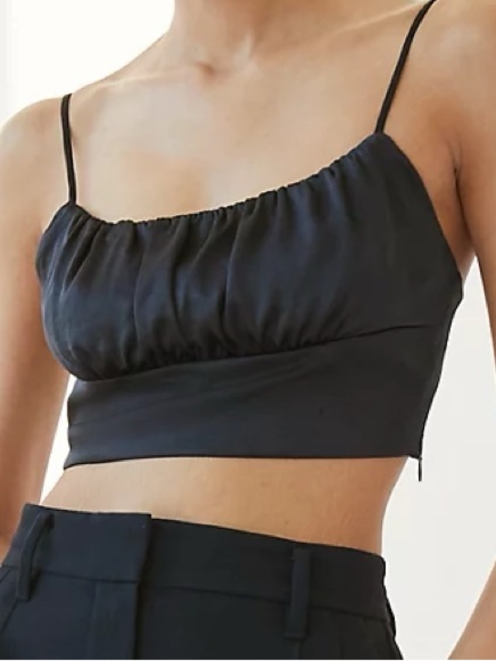 Aritzia Wilfred Sz M Sonnet Satin Black Corset Crop Camisole